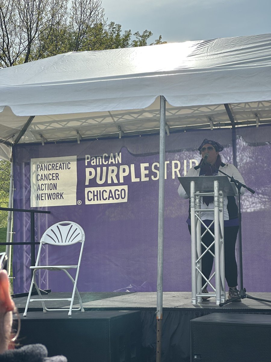 When your boss is not only one of the top pancreas surgeons in the world, but is also an advocate!! #PanCANPurpleStride @HoggNDMD @NorthShoreWeb