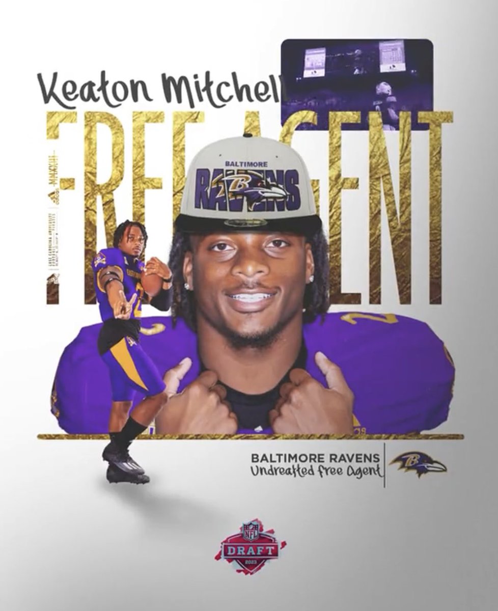 CoachC_Foster's tweet photo. Congratulations @_KeatonMitchell on making your dreams come true. You are built for this moment! Go prove yourself once again! You can’t measure a man’s HEART! Love you man! #God’sPlan #GoBeGreat #GoRavens https://t.co/eywpxbBzsK