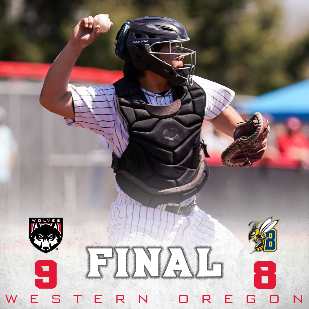 WOU_Wolves's tweet photo. BSB | FINAL (Game 1): Western Oregon 9, MSU Billings 8

The WWWWWWWWWolves do it again! WOU rallies from an 8-2 deficit in the seventh by scoring a run in the seventh, three in the eighth and three in the ninth capped by a John Oleson two-run, walk-off single. https://t.co/kNebZP2Slx