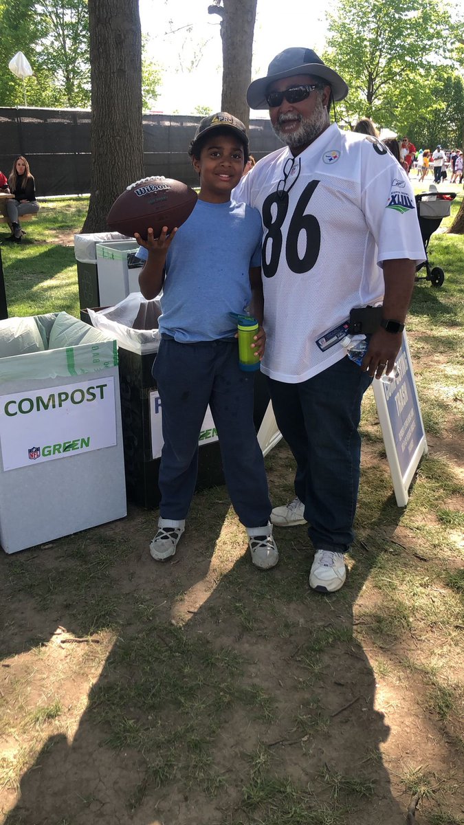 Isaiah received a Wilson Gen Green football at the NFL Draft for being a recycling champion @WilsonFootball