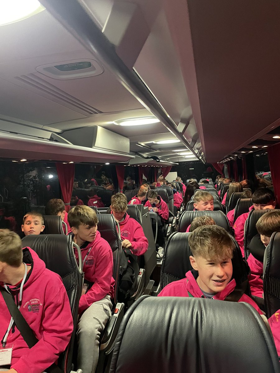 #Prettyinpink On route to the airport for our football tour to Madrid
