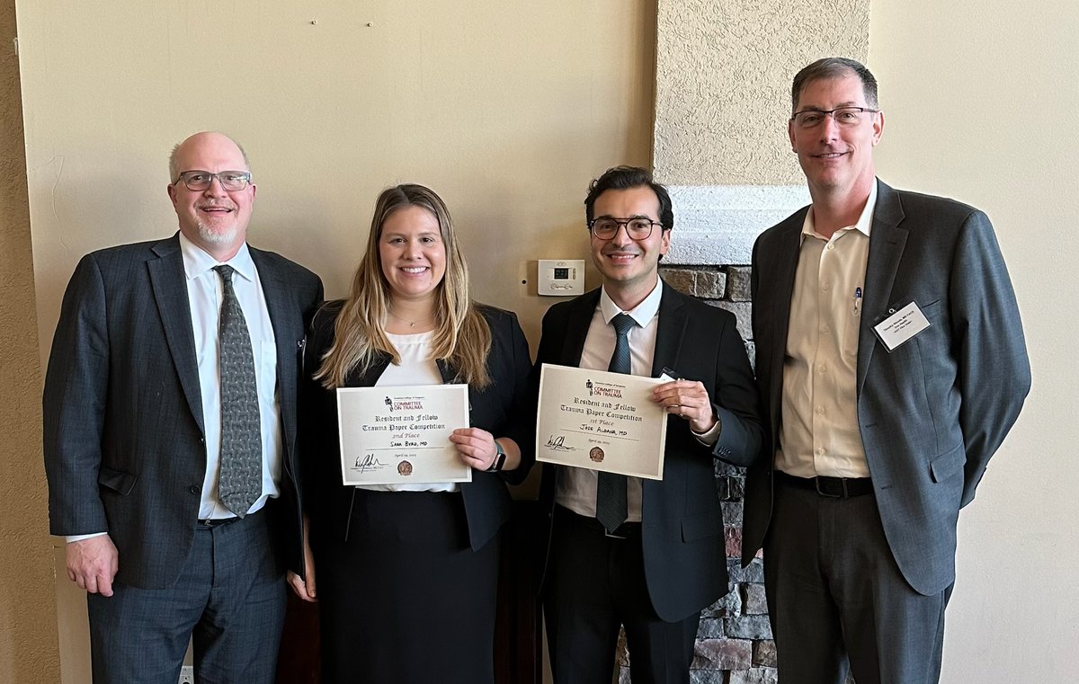 @josealedpb Jose Aldena wins our MO COT resident paper competition @sara_b_md Sara Byrd is second. Both heading to Region 7 meeting. @WashUSurgery @AcuteCareSurgMU @WashUSurgRes Thomas Crown third. Congrats to all. Thanks @kimmolik for joining us.