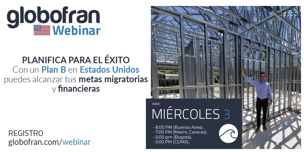 globofran1's tweet photo. En nuestro #WEBINAR, profundizaremos en la OPORTUNIDAD de tener un plan B en Estados Unidos y cómo puede ayudarte a preservar tu patrimonio, asegurar tu futuro y el bienestar de tu familia.

¡Regístrate!
Próximo Miércoles 03 de Mayo

Link de Registro:
- https://t.co/2Hx1WDfrLT https://t.co/EVtzGcMmwc
