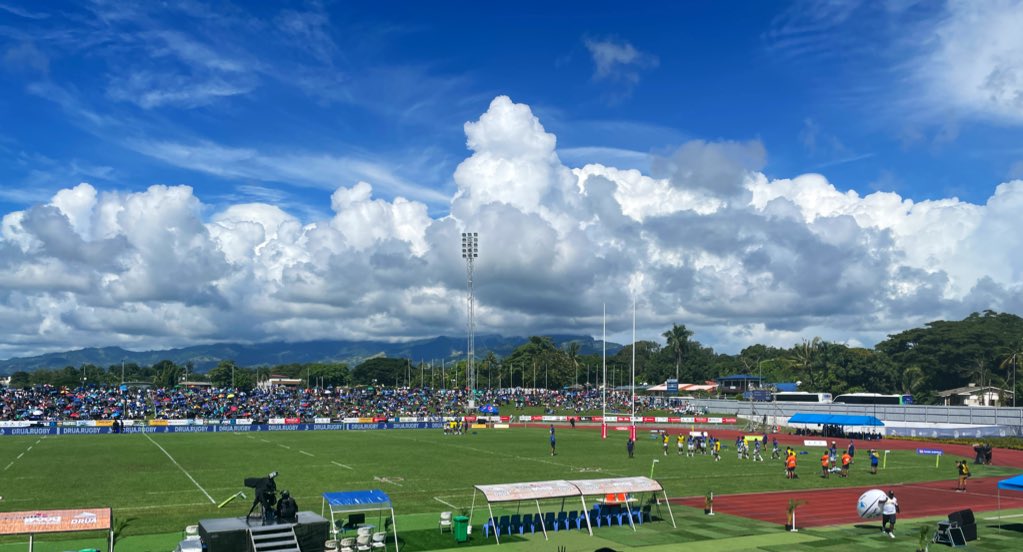 BrianJJonesUK's tweet photo. Nail-biting game yesterday in #SugarCity Lautoka. Credit to the players who fought hard in that heat! 🥵Great to see Soko, Jed and Pasifika Prima Voce completely bossing the half time 🎶🎤music. @fijirugby @BluesRugbyTeam #TeamFiji @BrentHillFiji #TosoDruaToso https://t.co/K4Ft8Lce1T