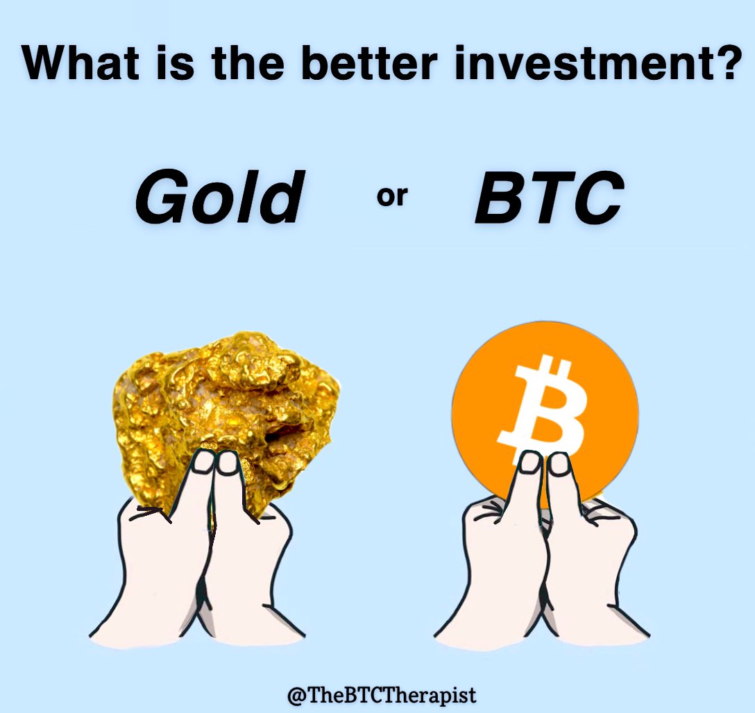 TheBTCTherapist's tweet image. If you had to choose: Gold or #BTC?