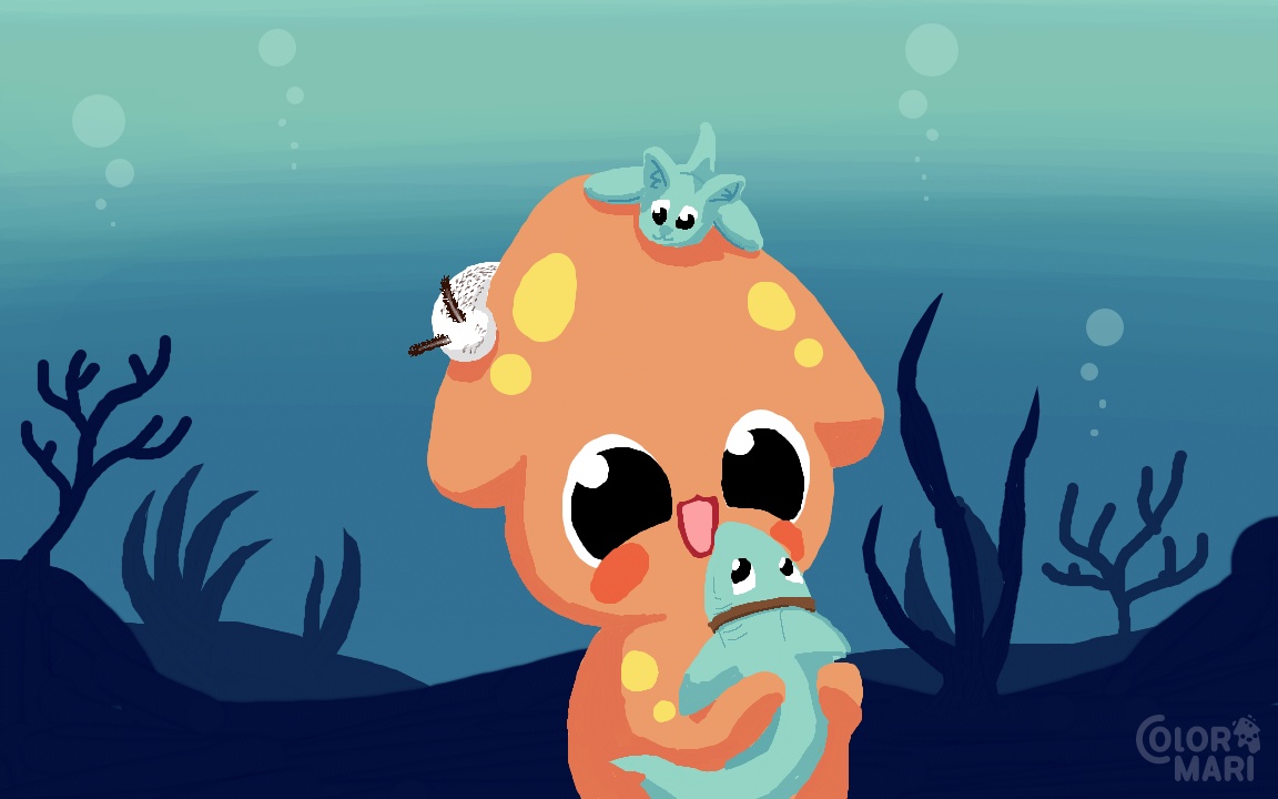 Heute habe ich beim ColorMari Event bei <a href="/KasmudanEpic/">Kasmudan</a> mitgemalt. Sind von allen sehr schöne Bilder rausgekommen!

1. !wc mit einem Getier (10 Min)
2. Weiße Ente auf dem Wasser (50 Min)
3. Freunde für Maari (50 Min)

#colormari