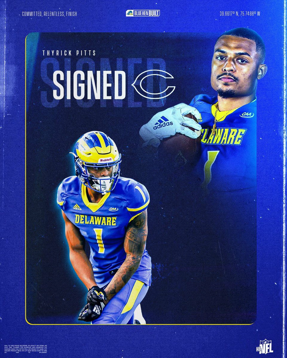 Delaware_FB's tweet photo. CHI-Rick‼️

@t_pitts1 🤝 @ChicagoBears 

#BlueHenBuilt | #BearDown https://t.co/xC6RnzRtiI