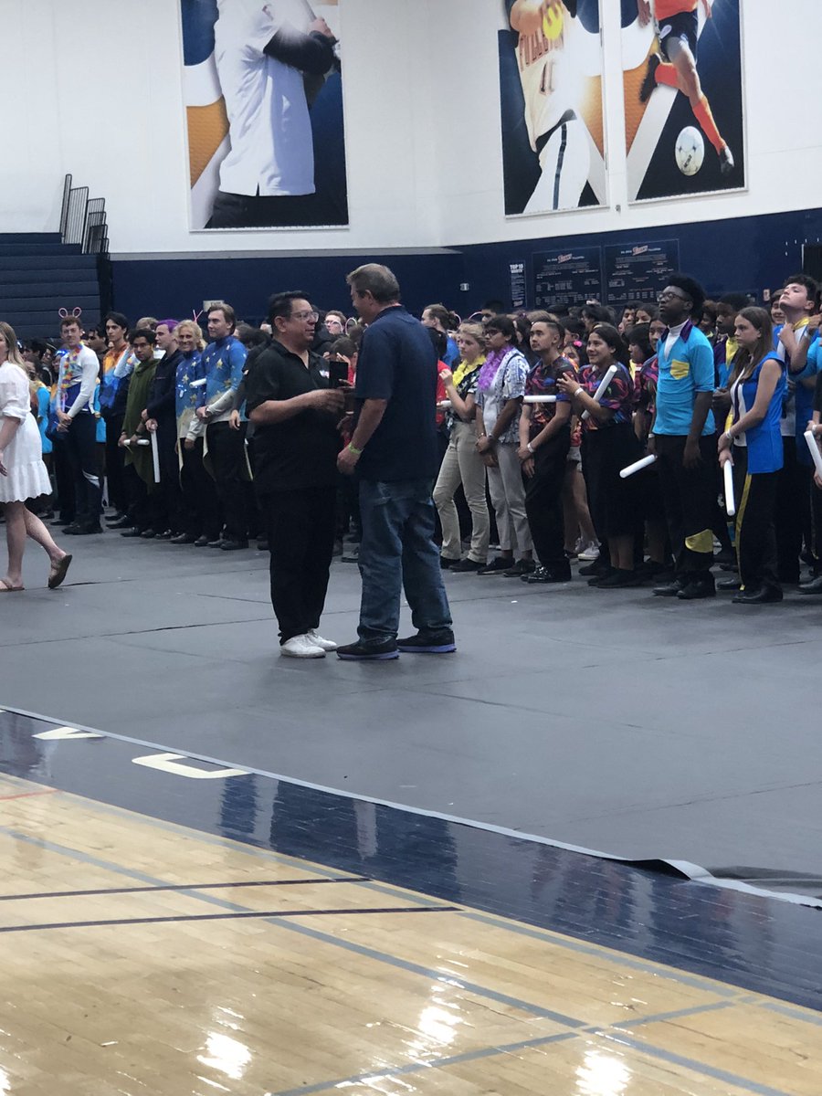 BandViking's tweet photo. Congratulations to John McGilligan for being honored as Band Director of the Year from the Winter Guard Association of Southern California at Drumline Championships this afternoon!! 💙💙💙#marinahighschool #hbuhsd #wgasc #greatkidsgreatmemories https://t.co/kXFzEnJx11