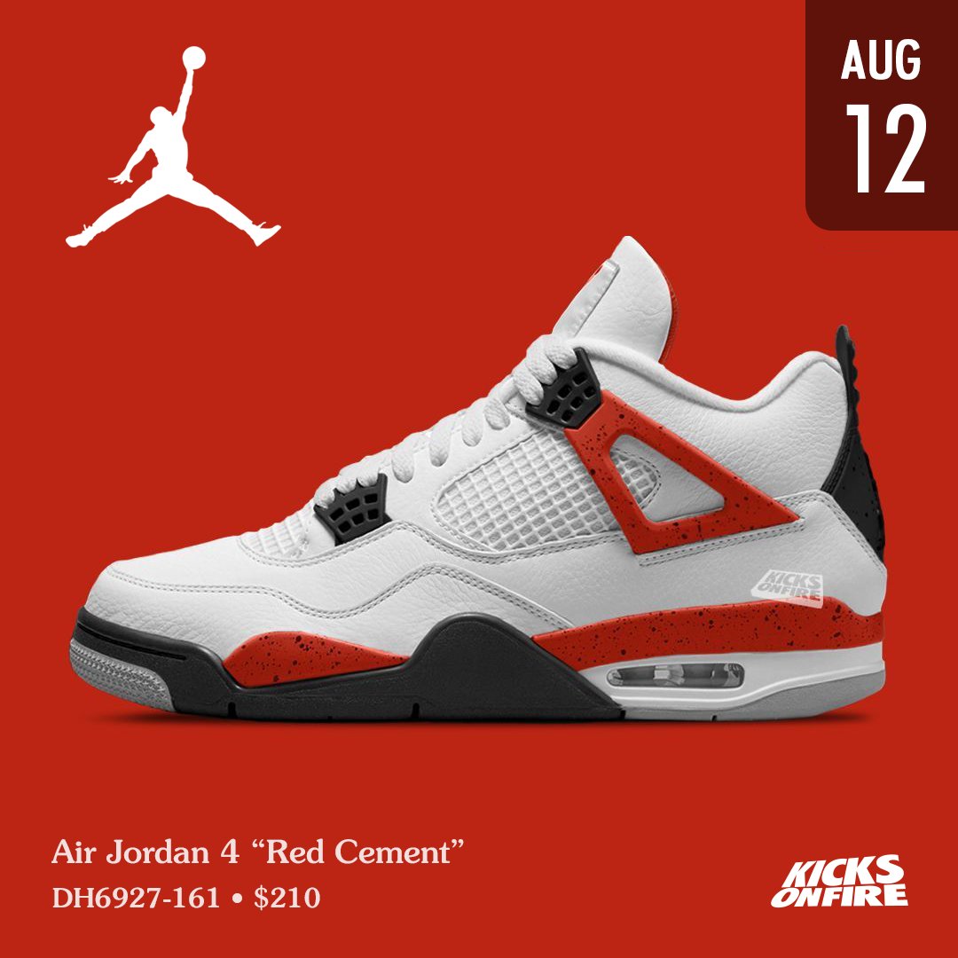 kicksonfire's tweet photo. Air Jordan 4 “Red Cement” ❤️🖤 Rate for this pair ? https://t.co/IkN96Imrry