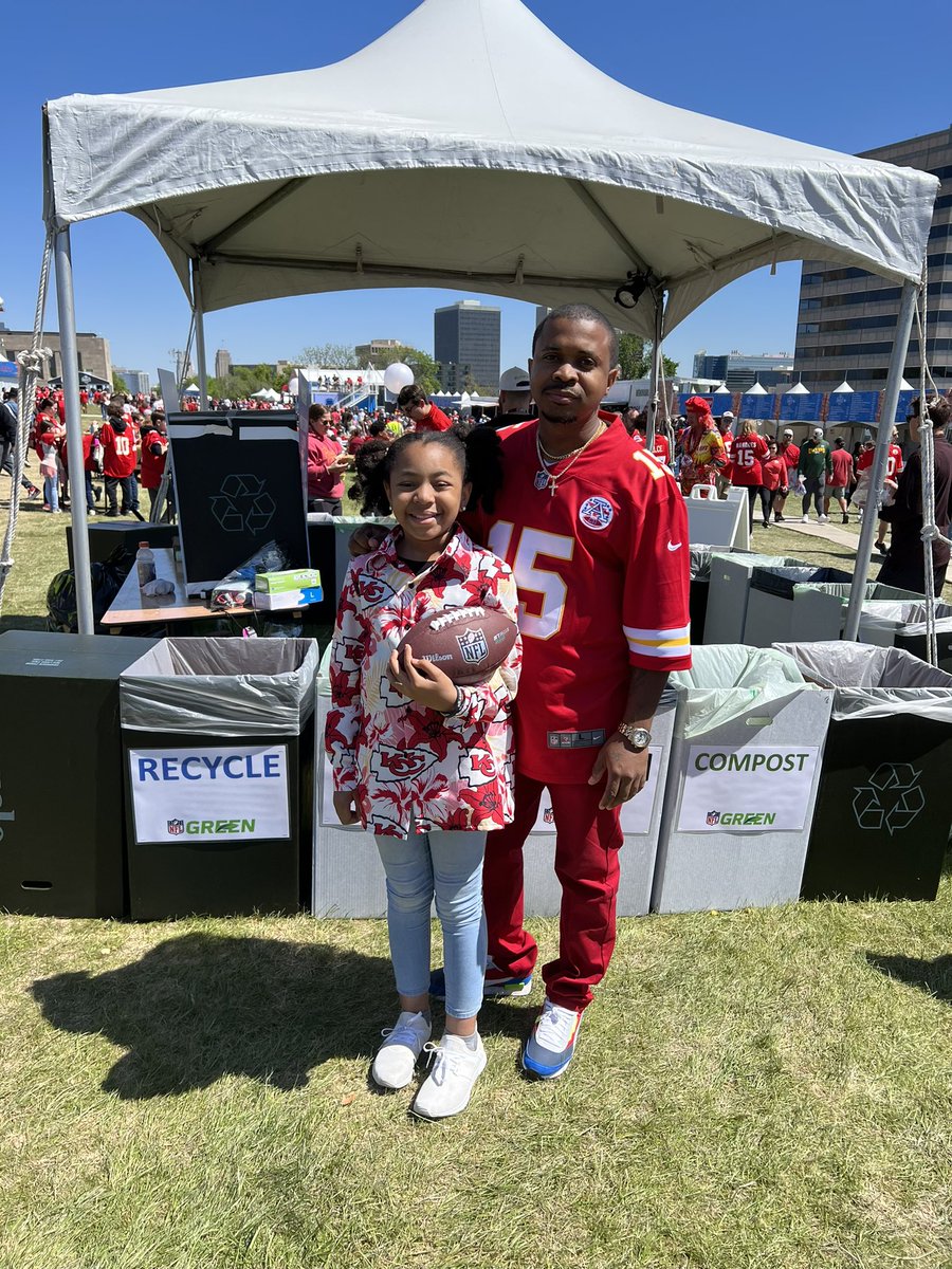 Zariyah received a Wilson Gen Green football at the NFL Draft for being a recycling champion @WilsonFootball