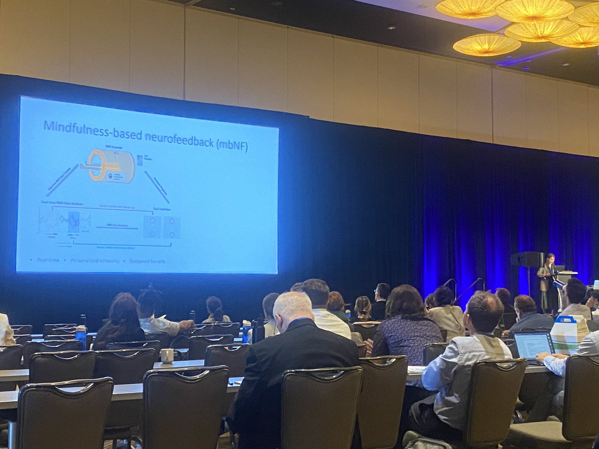 Awesome talk from <a href="/jiahengzhang96/">Jiaheng Zhang</a>  and <a href="/GabrieliSusan/">Susan Whitfield-Gabrieli</a>! A mindfulness #fmri neurofeedback intervention showing promising effects on the #DMN modulation 👏🏻 Congrats on the great work!
At <a href="/SOBP/">Society of Biological Psychiatry</a> #SOBP2023