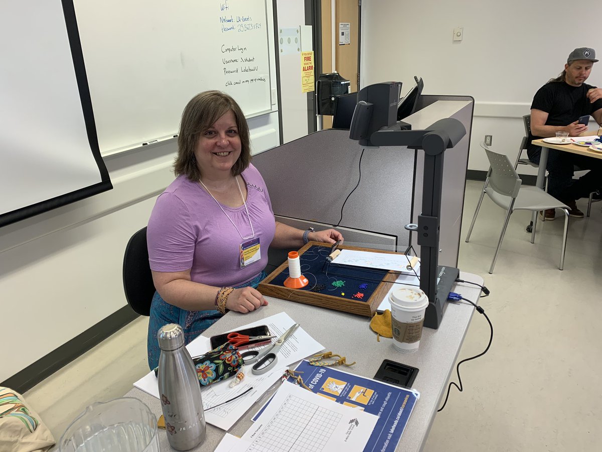 MikeFitz157's tweet image. Honoured to present with @BonnieSears20 Jennifer Parkinson and Liam Sears at the #IKMath2023 conference learning the principles of Métis design, loom beading and algebraic reasoning