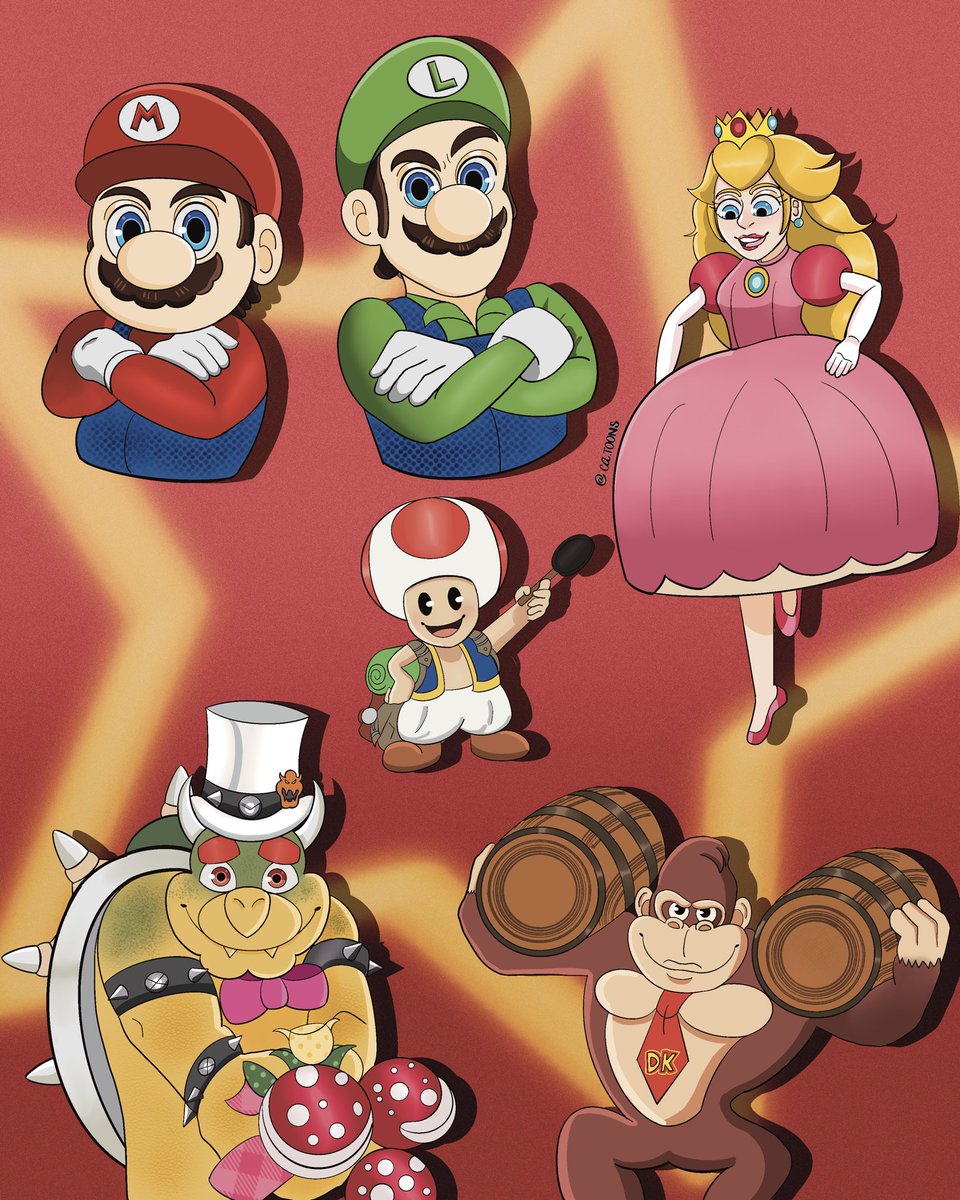ca_toons's tweet photo. I recently saw the #SuperMarioBrosMovie and my inner child was so happy 🥹 

Here’s some doodles of these iconic characters from my childhood!!

#MarioBrosMovie #Mario #Luigi #PrincessPeach #bowser #DonkeyKong #toad https://t.co/uLb3I3NgYR