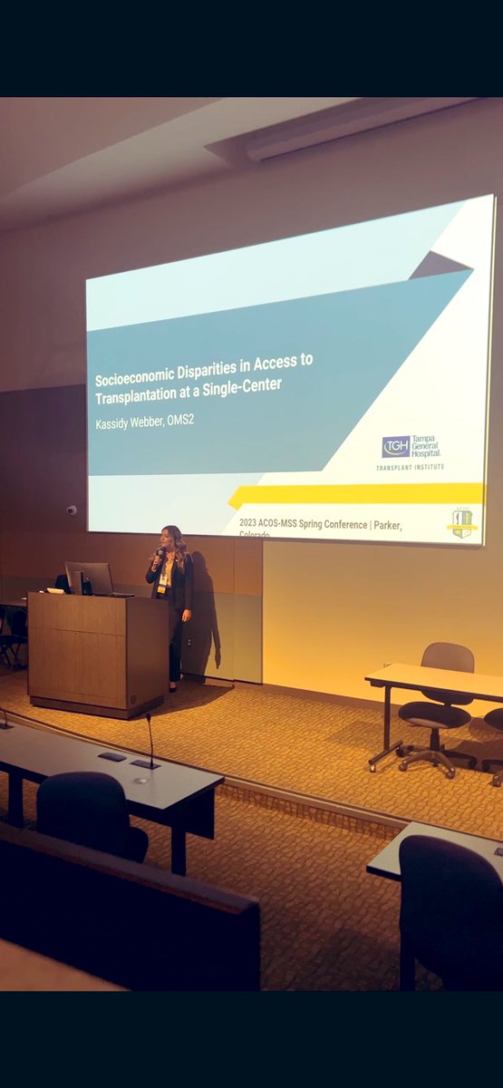 Thank you <a href="/ACOS_MSS/">ACOS-MSS</a> for the opportunity to share my research and give my first national oral presentation! Another big thank you to my PI, Dr. Hogen, and the entire <a href="/TGHCares/">Tampa General Hospital</a> Transplant Research team.