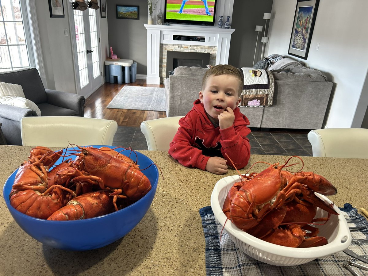 He was scared to death of them when they were alive but he’s warming up to them now.