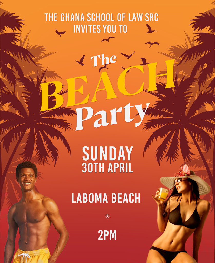 SRCGhlawschool's tweet image. 🏖️🏖️🏖️🏖️🏖️
The crowning moment is here: GSL BEACH PARTY happening at Laboma Beach TOMORROW at 2:00 pm 
Grab your beach wears &amp;amp; let’s have a good time💃🏽💃🏽💃🏽🏖️🏖️🏖️🧉🧉🧉
#lawweek #fun