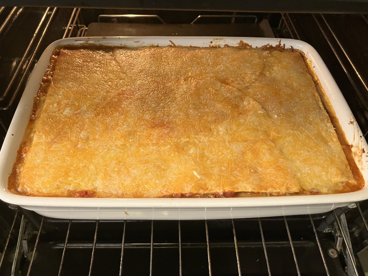 My husband and I just made enchilada hotdish today, in honor of the newest episode of <a href="/SmartMouthPod/">Smart Mouth</a> - which is all about me and the native food of my Minnesota people: hotdish! podcasts.apple.com/us/podcast/sma…
