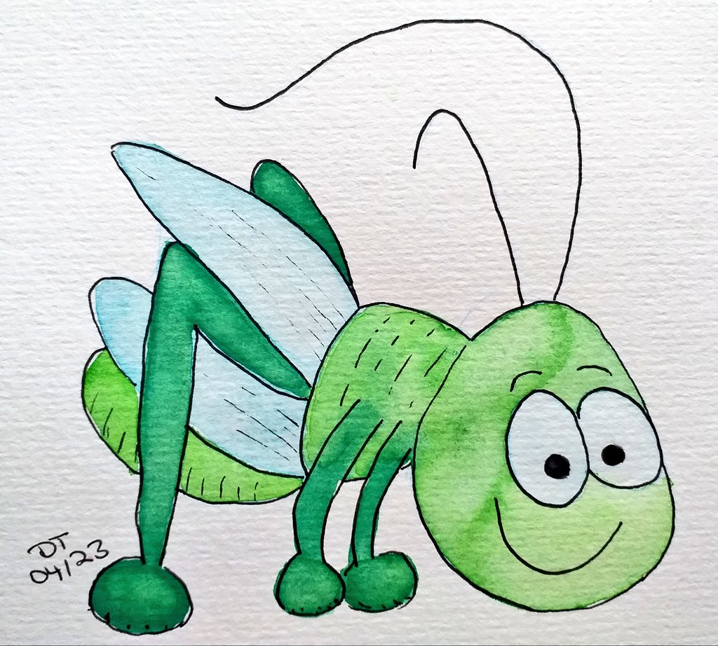 The #ScribbleintoArt this month looks like a cute little grasshopper to me.

#kleineKunstklasse