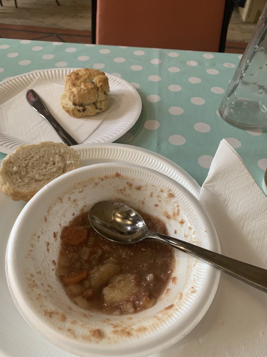 Delights of our local Church Spring Fair homemade Corned-beef hash and sultana scone #Keepinitlocal