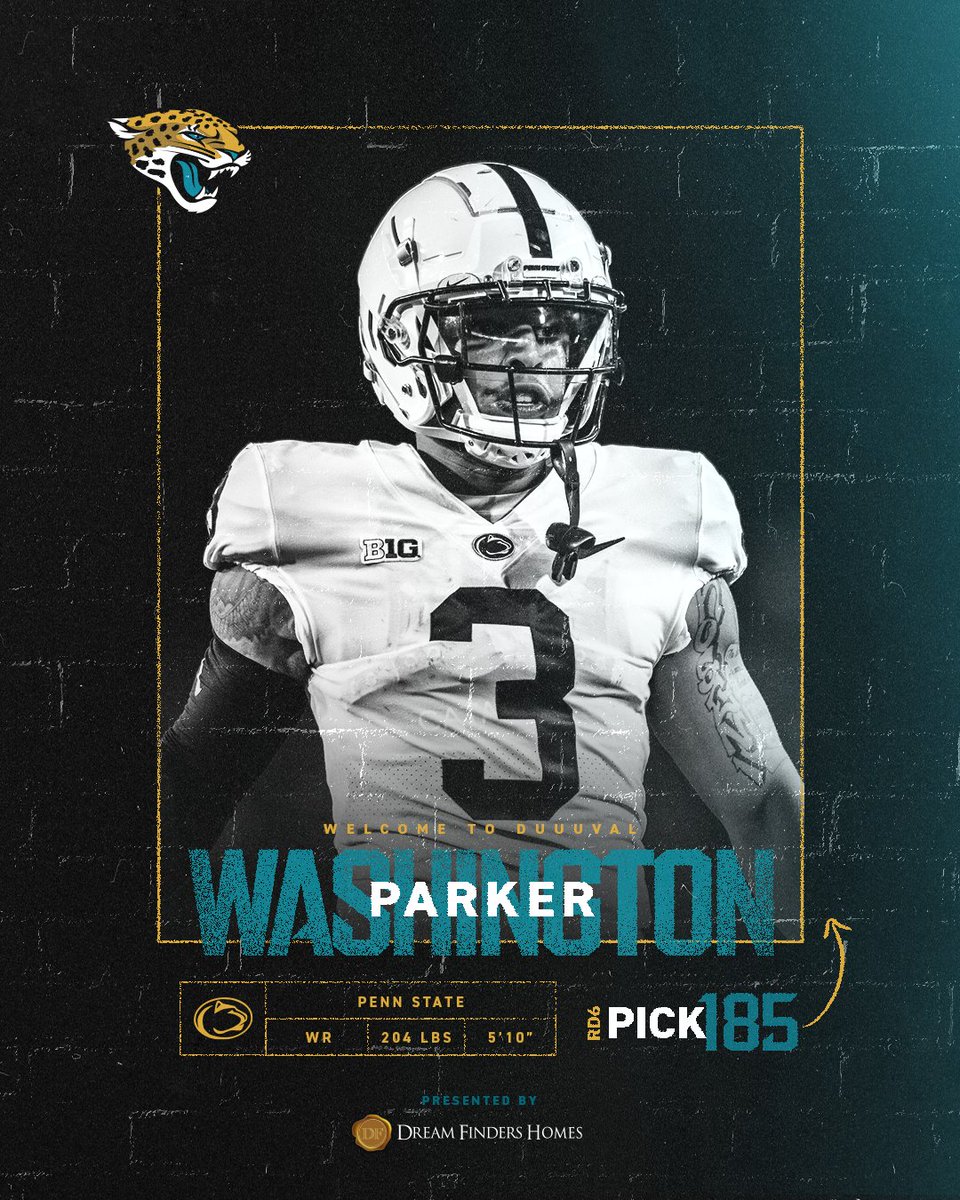 With the 185th pick in the 2023 #NFLDraft, we select Penn State WR Parker Washington! @cpw_3 | @Dream_Finders