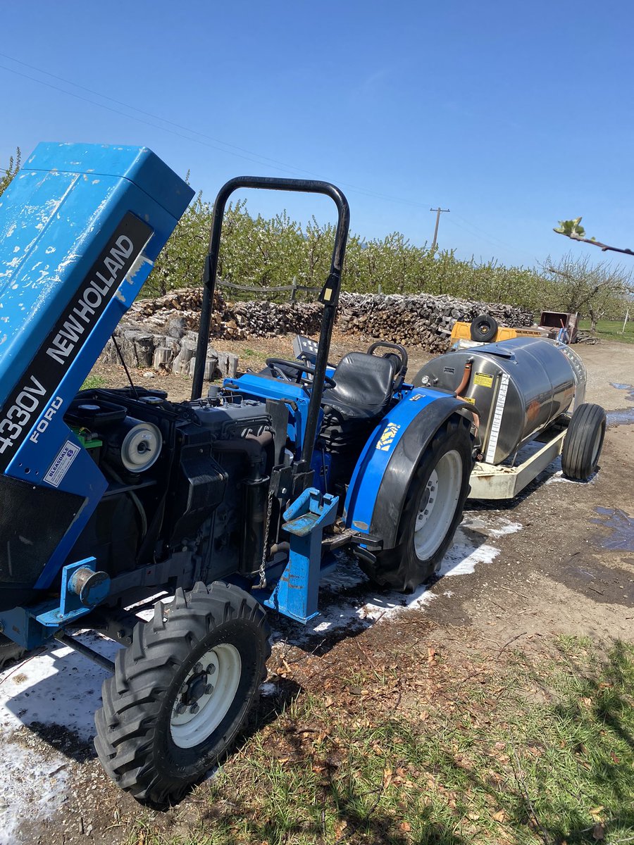 Delayed dormant oil applied and equipment power washed 👏. Ready for pink sprays. #sprayseason #bcapples