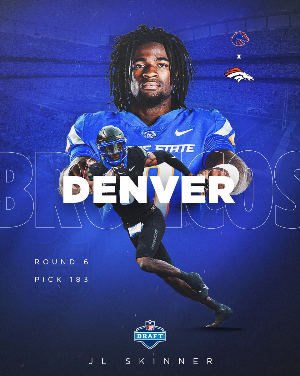 𝗧𝗛𝗘 𝗣𝗜𝗖𝗞 𝗜𝗦 𝗜𝗡…

<a href="/JlJlskinner/">JL Skinner</a> is now a <a href="/Broncos/">Denver Broncos</a>!

#BleedBlue | #NFLDraft