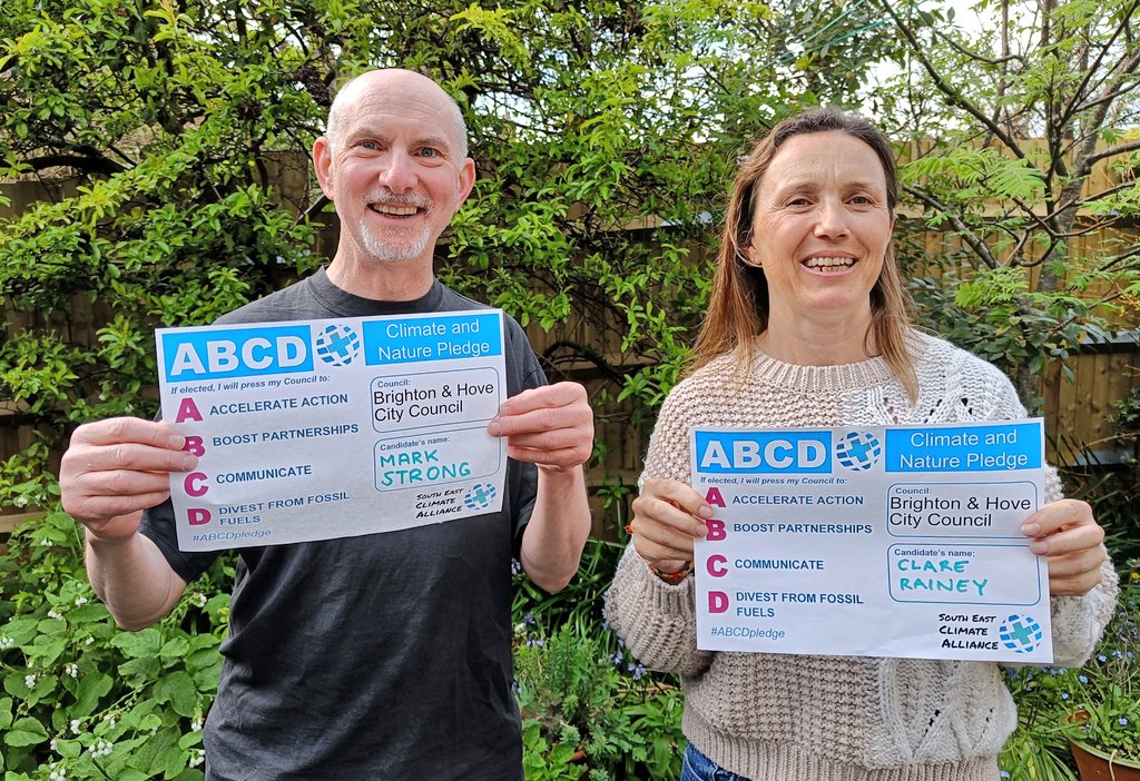 QueensParkGreen's tweet photo. Our two candidates Cllr Clare Rainey @clareecographic &amp;  @MarkStrongQP are both v pleased to support  @SECA_UK #ABCDPledge. They're both committed to strong action on #ClimateCrisis &amp; #Biodiversity! #VoteGreen #QueensPark https://t.co/bX6cHEfe3l