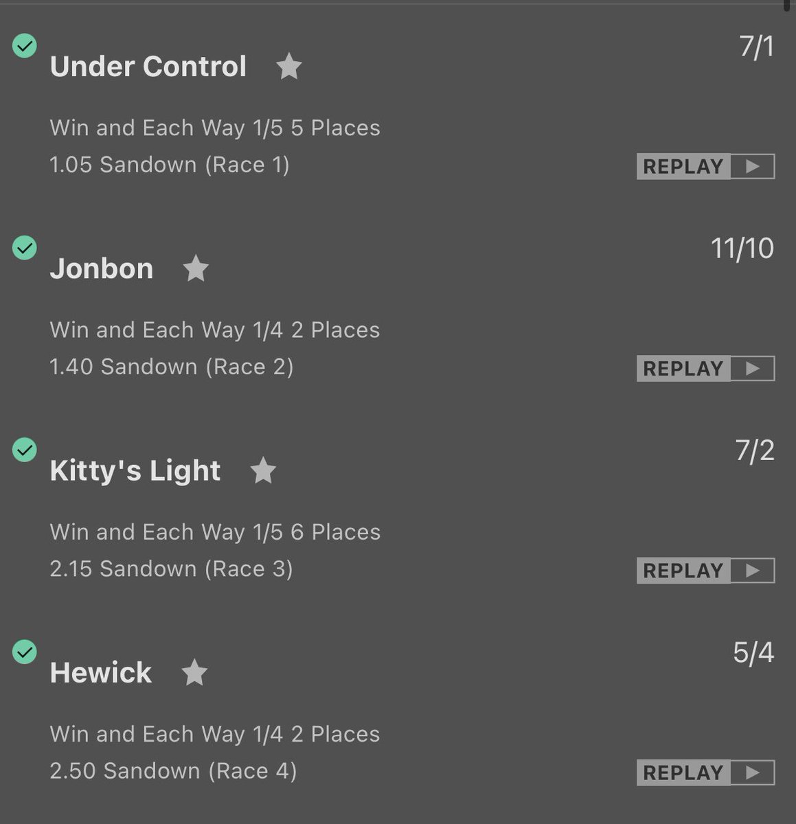 Jonathan_HRT21's tweet photo. 40/1 ACCA WINS / BIG TRIXIE BET WINS 💥💥💥💥💥

Also 4 winners at sandown what a fucking day!!✅

➡️ https://t.co/VkTanZXYge

Telegram Group 👆🏻 https://t.co/h6IfC2HCxl