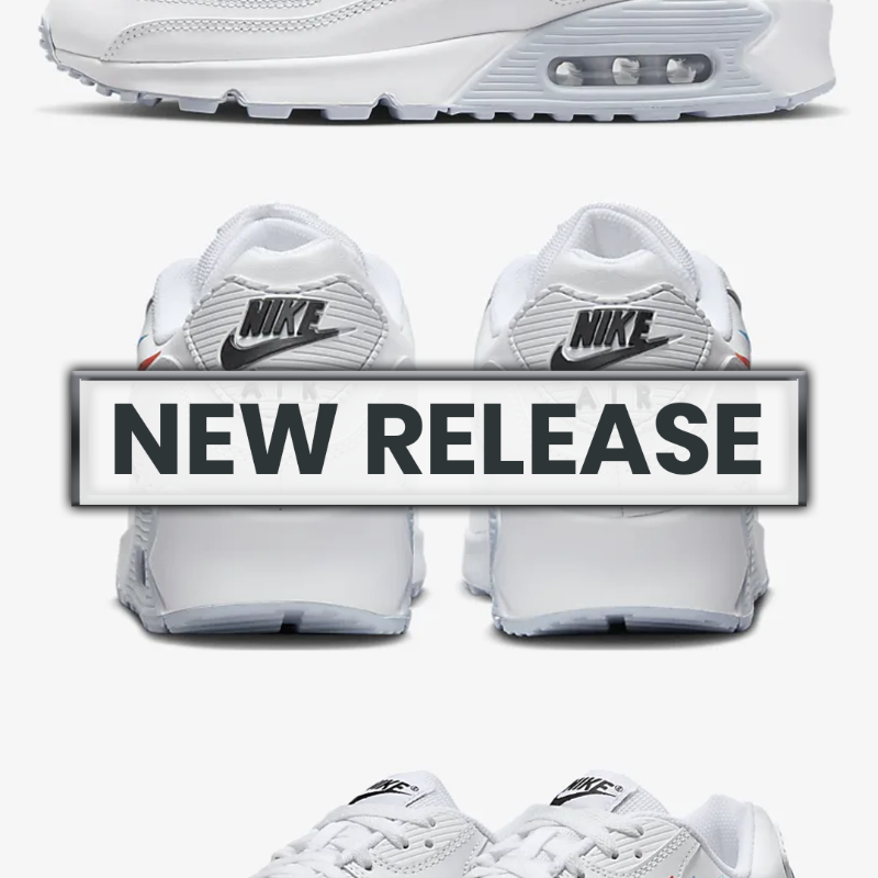 CaptainCreps's tweet photo. ⚡ 25% OFF ⚡ The 2023 Nike Air Max 90 Multi-Swoosh at Nike UK! Featuring an all white finish with four swooshes on the lateral side. 🔥 Use code: SHINE23