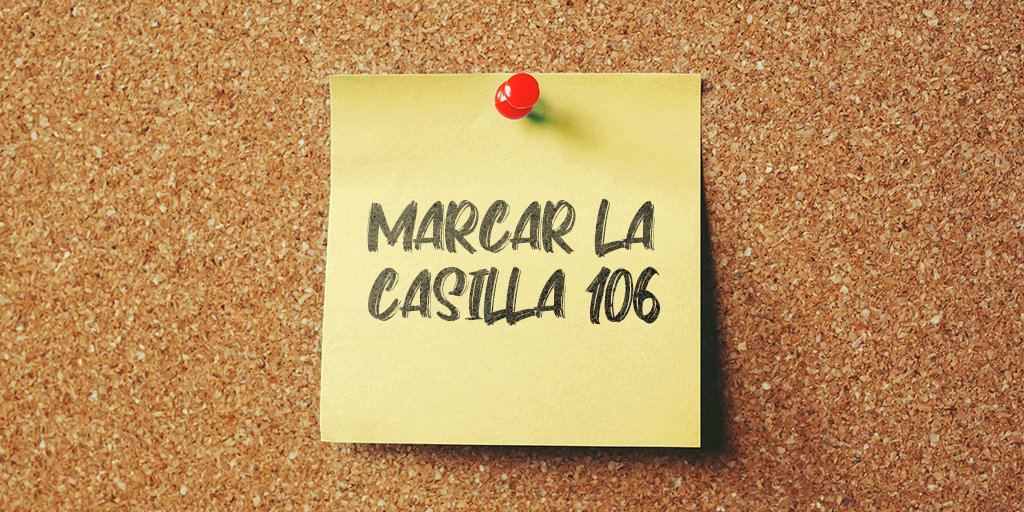 Apúntatelo porque esta tarea no te costará ¡nada! Porque marcar la #Casilla106 es un sencillo gesto que no tiene ninguna repercusión económica para ti… pero sí para millones de personas que lo necesitan, y así perciben el 0,7 % de tus impuestos. Gracias💗 #LlámaloXSolidaria