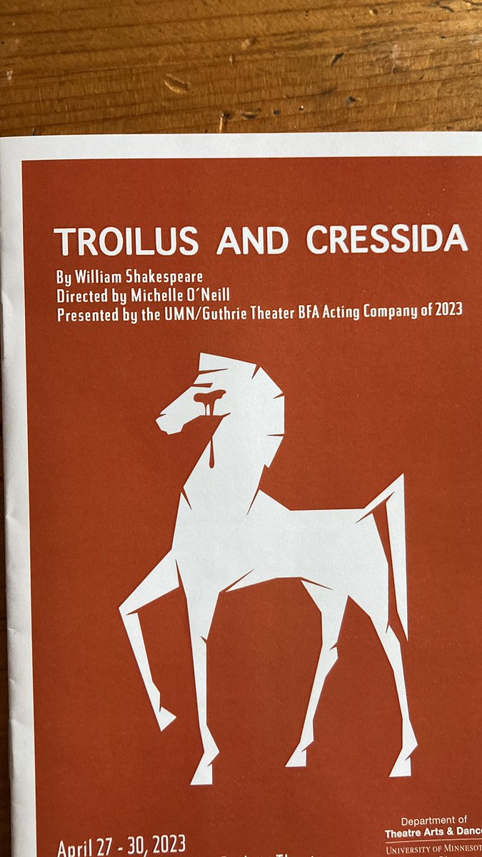 Really enjoyed the UMN/Guthrie BFA performance of this lesser known Shakespeare drama last night! <a href="/GuthrieTheater/">Guthrie Theater</a>