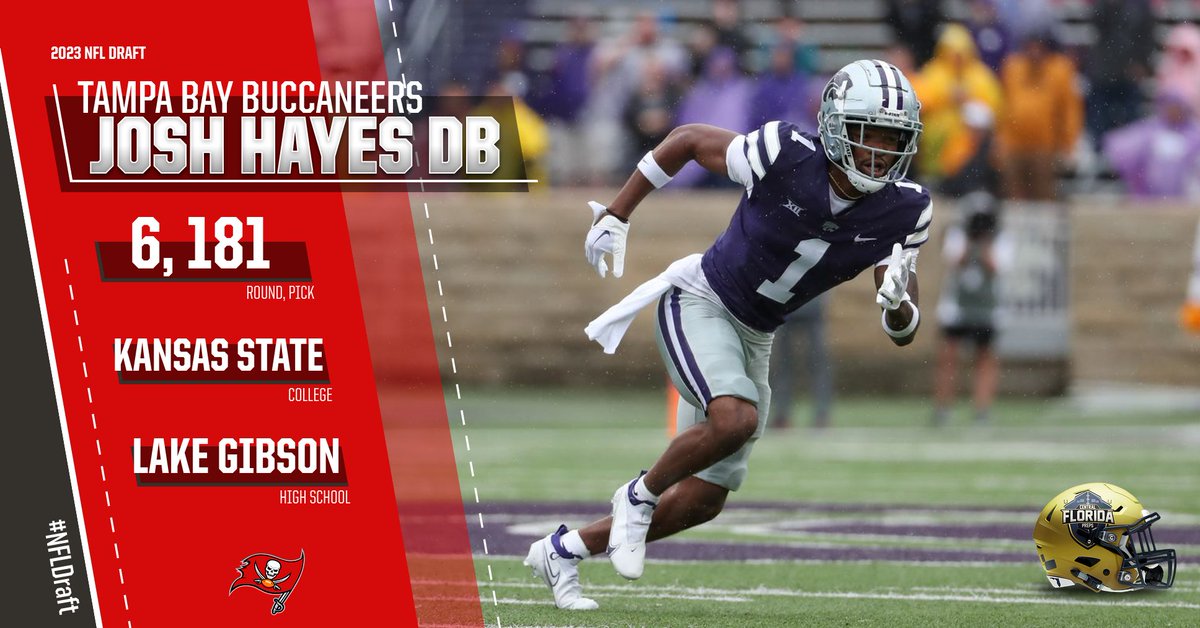 CenFLAPreps's tweet photo. With the 181st pick in the 2023 @NFLDraft the @Buccaneers select @KStateFB DB Josh Hayes ( @JoshHayes08 ) via @LakeGibsonFB

@NFL #NFLDraft                      #cflpreps https://t.co/EqTHv79UDd