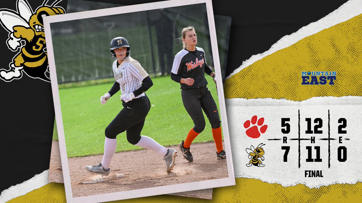 wvsuathletics's tweet photo. 🥎 | FINAL: WVSU 7, FROSTBURG ST. 5
Emma Pauley goes 2️⃣-for-3️⃣ with 2️⃣ RBIs; Autumn Thompson goes 3️⃣-for-4️⃣ with an RBI and Kasey Murphy gets the victory in the upset‼️

Game two coming up!
#GoSTATE🐝🐝 https://t.co/zsgLzgvNrv