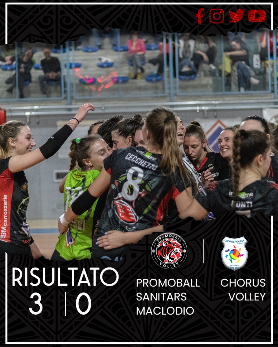 Promoballvbf's tweet photo. 🏐 R I S U L T A T O 🐯

🍾 Chiudiamo in bellezza l'ultima partita casalinga della nostra serie B.

👏 Bravissime tutte!
➖
#risultati | #Promoball | #gotigrigo | #cuorebiancorosso | #orgogliopromoball https://t.co/zLEAHqspLX