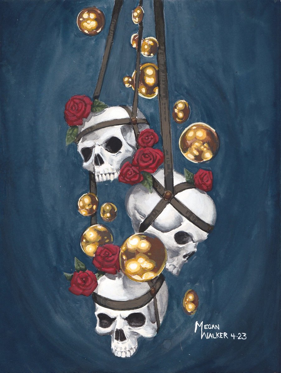 freezdriedchimp's tweet photo. Another day, another painting! Let me know what you think ❤ #darkart #darkartist #gothicart #traditionalart #spooky #spoopy https://t.co/iir9anbxdc