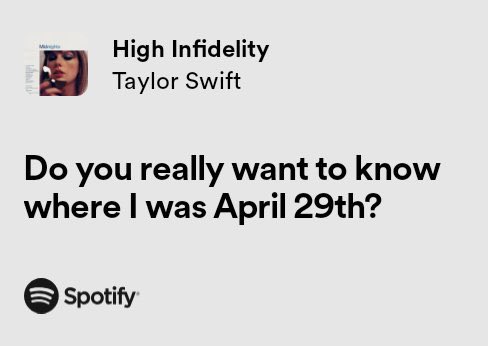 Where were you April 29th? 👀