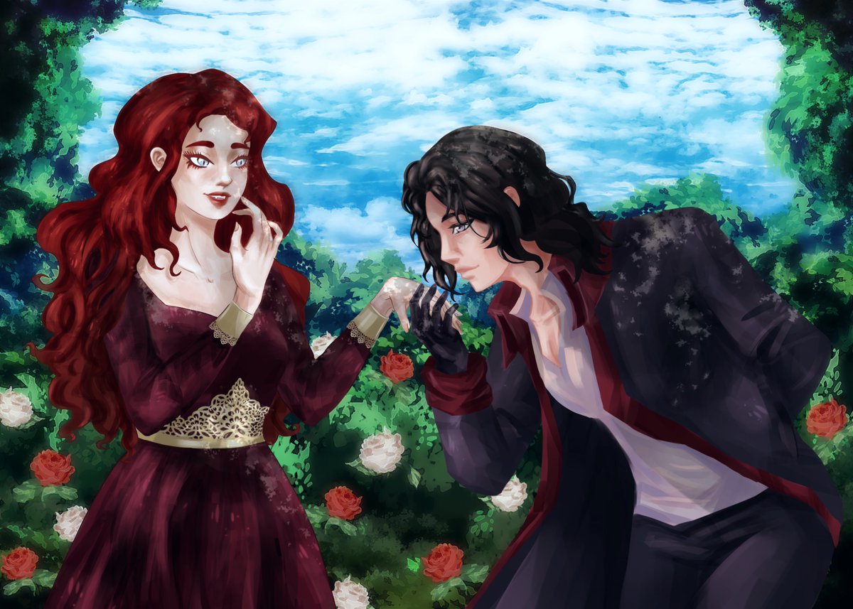 AlcyoneART's tweet photo. Арт с персонажами из рп к знаменательной дате. Ехе🌹 https://t.co/lARgcgFtUX