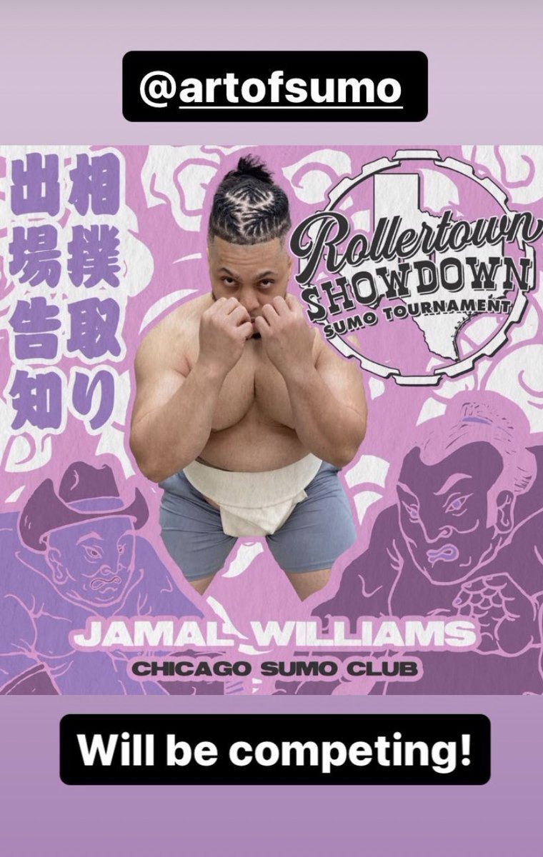 coach_warren06's tweet photo. Let’s go @artofsumo!! Eat they asses up Brotha!!! https://t.co/Ma3fuEXVgH