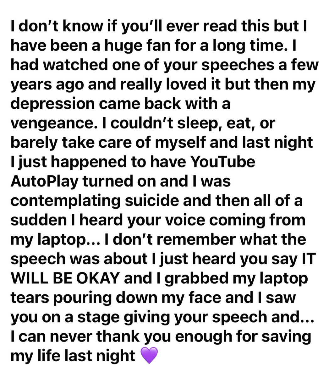 MarcMero's tweet photo. We never know what others are going through. I receive many letters from young people that are suffering suicidal thoughts. There is hope, please don’t give up. I want you to know you are not alone and you matter! Life is precious and so are you. Those contemplating suicide please contact the National Suicide Prevention Hotline at 800-273-8255.