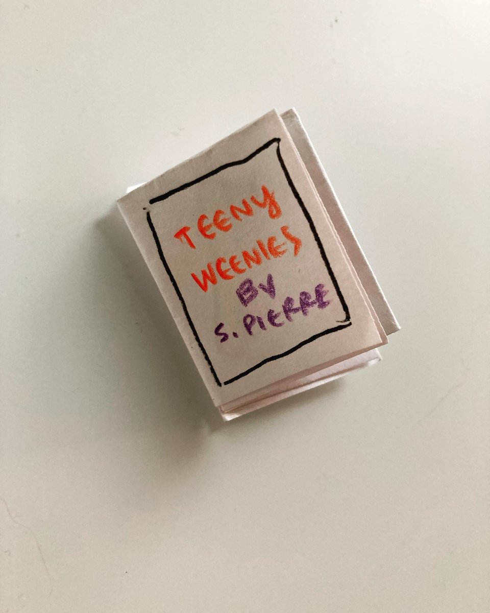 summerpierre's tweet photo. Last night at Drawing Night at @SplitRockBks  I made a very small book of very small hot dogs called Teeny Weenies. I also bought 3 books.

I love my Independent Bookstore! Happy #IndependentBookstoreDay https://t.co/unA7CxMgUm