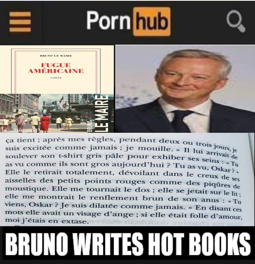 Anakin2017's tweet photo. #brunolascience à défaut de mettre l'économie russe à genoux dans la vraie vie a au moins mis une soubrette à genoux dans son bouquin olé olé.... #brunolemaire cc @BrunoLeMaire cc @Pornhub https://t.co/uszwAsWPBo