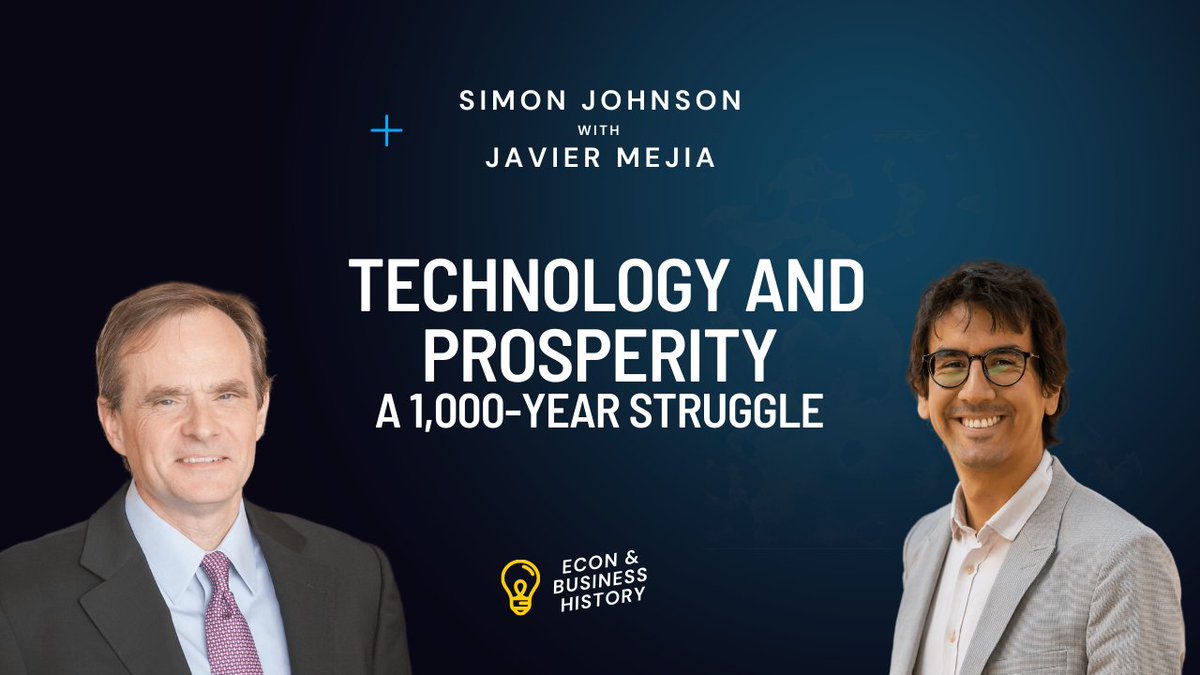 Simon and Daron's latest book, #PowerAndProgress, is poised to revolutionize our view of technological progress. 

In yesterday's chat with Simon, we discussed how examining history can guide us in creating technology that benefits the majority. Stay tuned!

#EconTwitter
