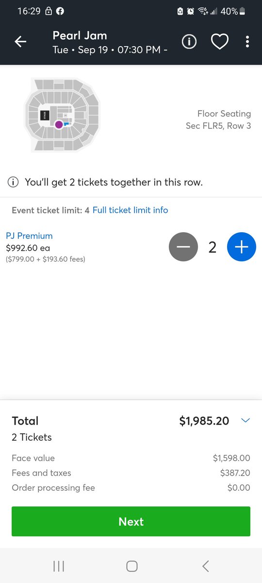 jenipaige's tweet photo. @Ticketmaster WTF? 2 grand for @PearlJam tickets?.??. This is why they and we the fans have hated you for decades. https://t.co/5Jzt4VW6LC