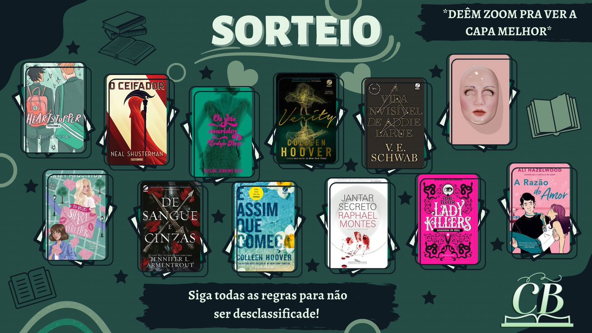 🪄SORTEIO EXTRA DE LIVRO 📖

📚 Prêmio: 1 livro da imagem ou outro de R$40

⛶ Regras:

➲ Seguir <a href="/ClubeBooks/">ؘClube Books.</a>;
➲ RT nesse Tweet;
➲ RT e FAV no fixado;
➲ Comente o prêmio escolhido;

> Resultado: 02/06

⚠️ Leia a thread, é importante👇
