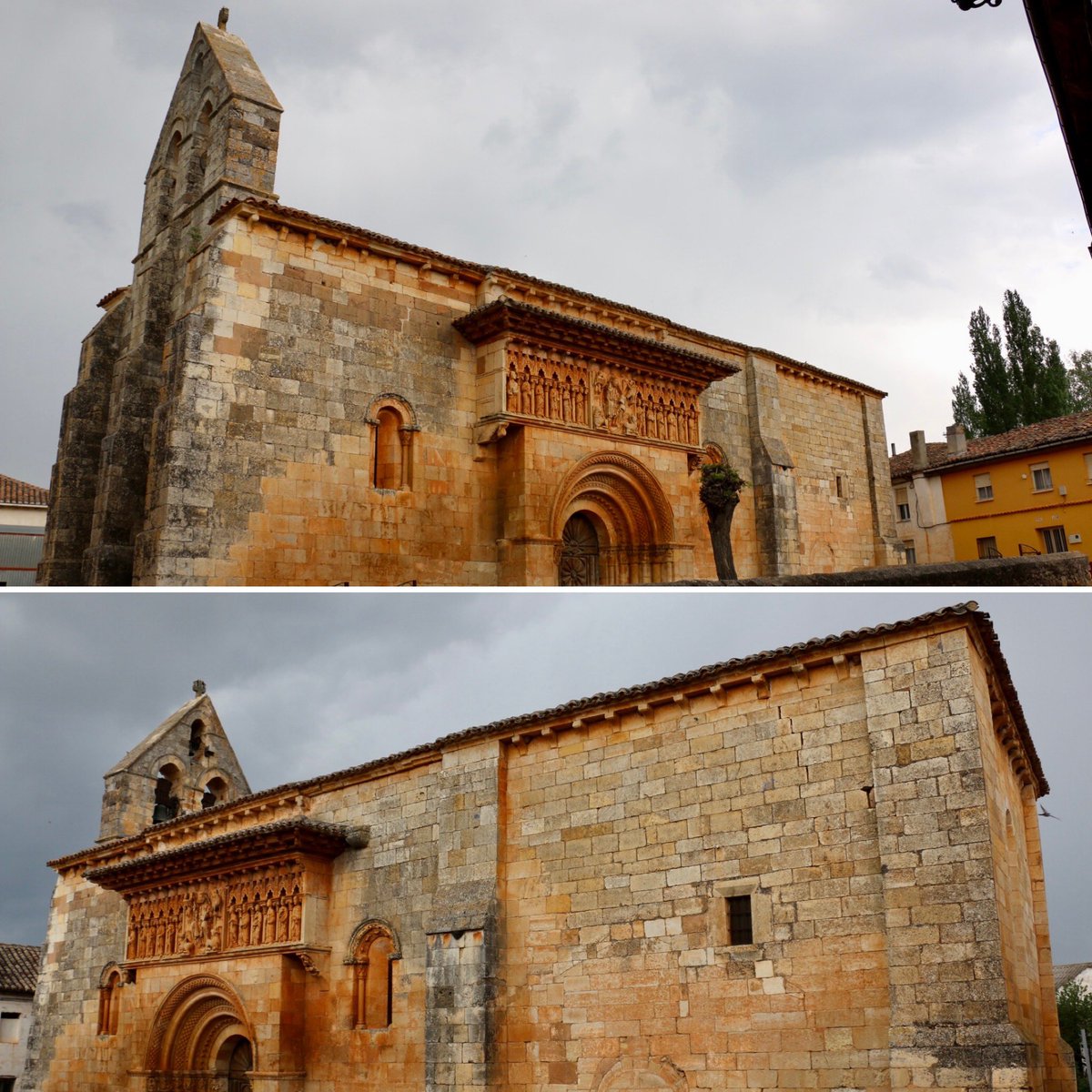 eborrajeros's tweet photo. Primera parada: Iglesia de San Juan Bautista, s.XII. En Moarves de Ojeda. Ese friso es inconfundible e inolvidable. https://t.co/cylsFLGx37