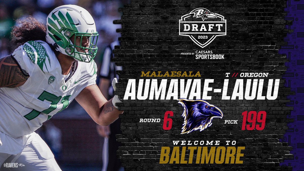 We’ve selected OT Malaesala Aumavae-Laulu from Oregon with pick No. 199!