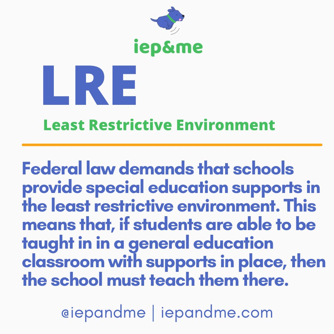 'LRE' is a highly debated topic in the special education world. It is a constant balance that the IEP team (parents, teachers, and student) must communicate, and sometimes debate, about.