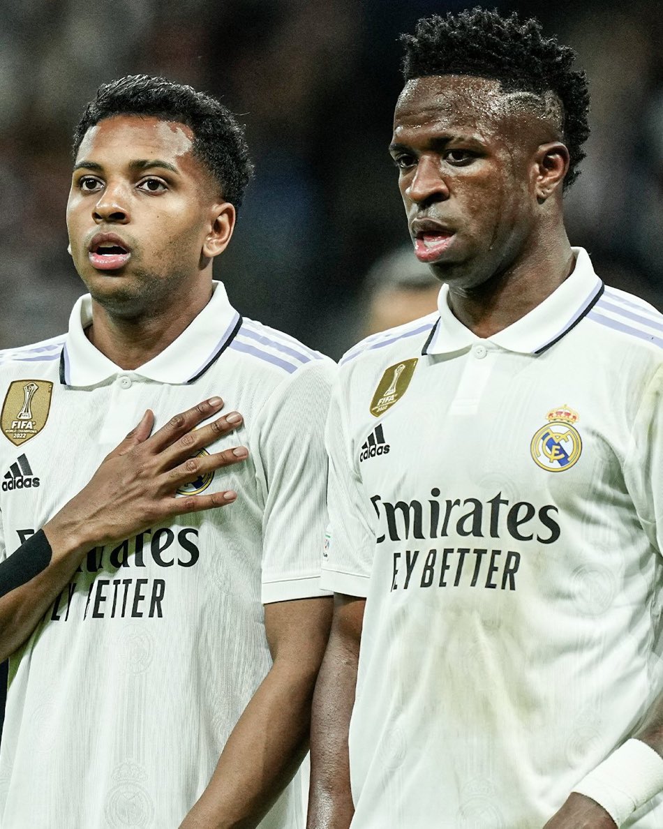 theMadridZone's tweet photo. 🇧🇷 Vinícius Junior: 
• 2021-2012: 22 goals, 20 assists 
• 2022-2023: 22 goals, 20 assists 

🇧🇷 Rodrygo Goes: 
• 2021-2012: 9 goals, 10 assists
• 2022-2023: 14 goals, 10 assists 

Real Madrid signed them for a total of €90m when they were 16 &amp; 17 years old. https://t.co/TKSrcA4VYd
