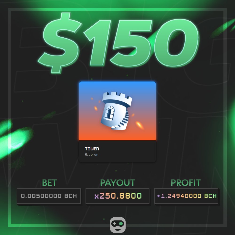 BCHdotgames's tweet photo. 🎉Congrats to that lucky user who turned a $0.6 bet into $150 earlier today

🔗https://t.co/eLZOJf8pWf

Like, RT, Comment username for a chance to win some FREE balance💰
#Giveaway #Crypto #Bitcoin #BTC #BCH #BitcoinCash https://t.co/qRbMBmf9gs