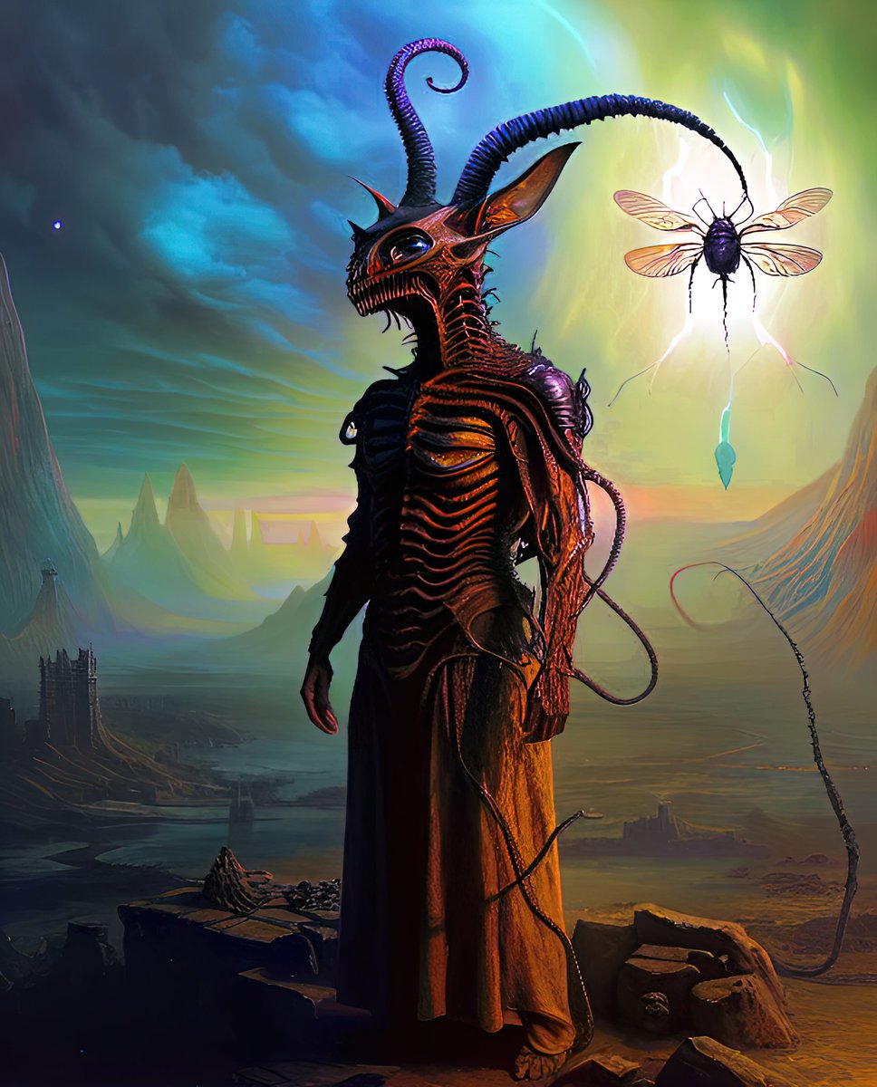 xalieri's tweet photo. Civilized is as civilized does. 1 of 3
#OneDoesWhatOneMust #StiffUpperMandibles #HighTea #SoHigh #SoTea #WeirdArt #PsychologicalLandscape #ImSureItMustMeanSomething
#DarkArts #DigitalArt #AIAssistedArt #AIArt #WomboDream #StableDiffusion https://t.co/injoRSfJ5v